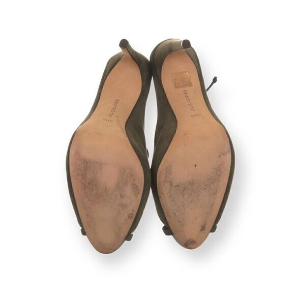 ALEXANDRE BIRMAN Olive Green Suede Cage Heels.    |Size:37.5| - Picture 4 of 12